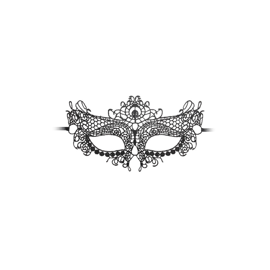 Ouch! Black &amp; White Lace Eye Mask Queen Black