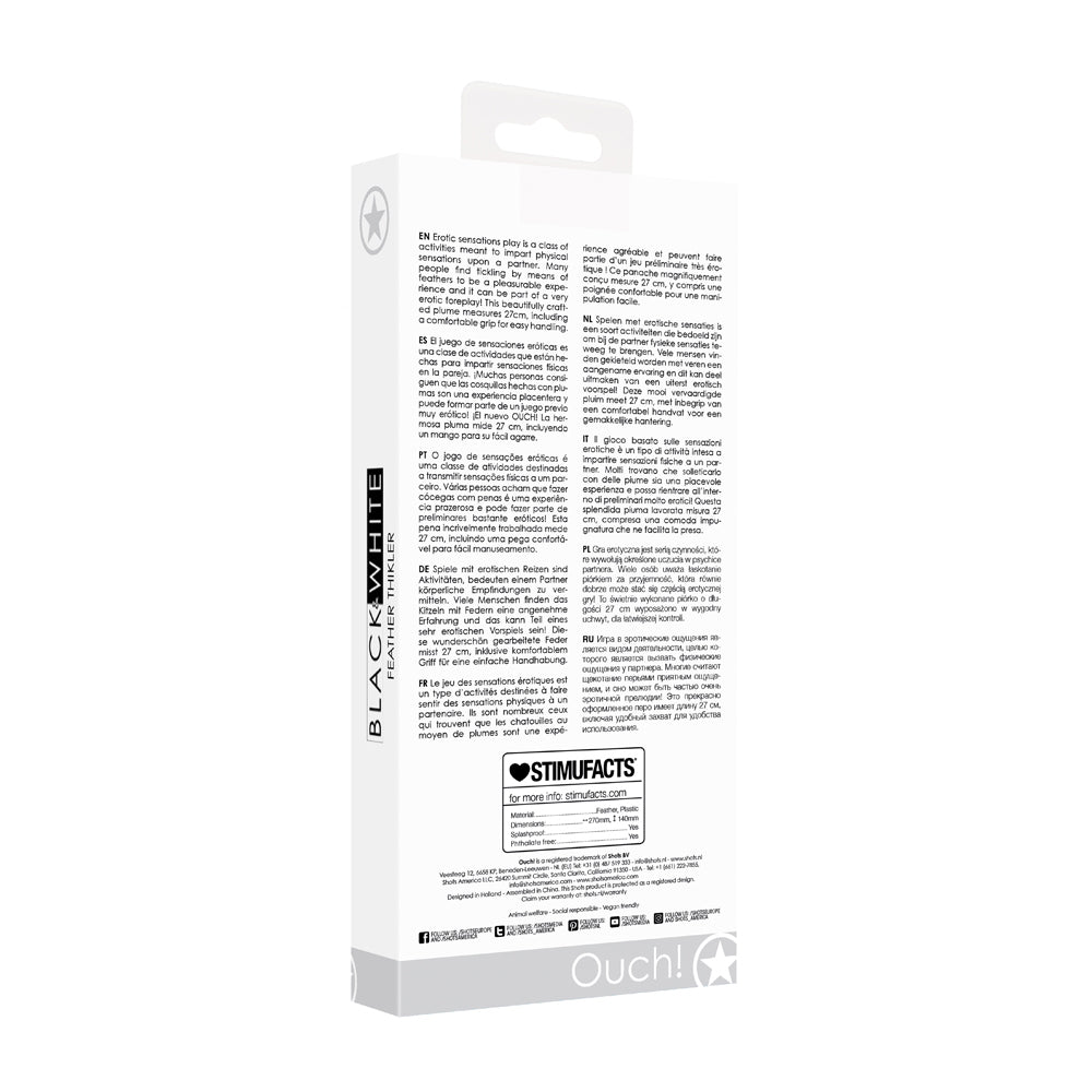 Ouch! Black & White Feather Tickler Black