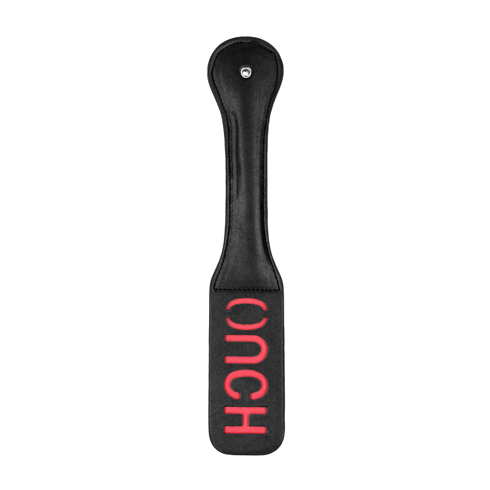 Ouch! Black & White Bonded Leather Paddle Ouch Black