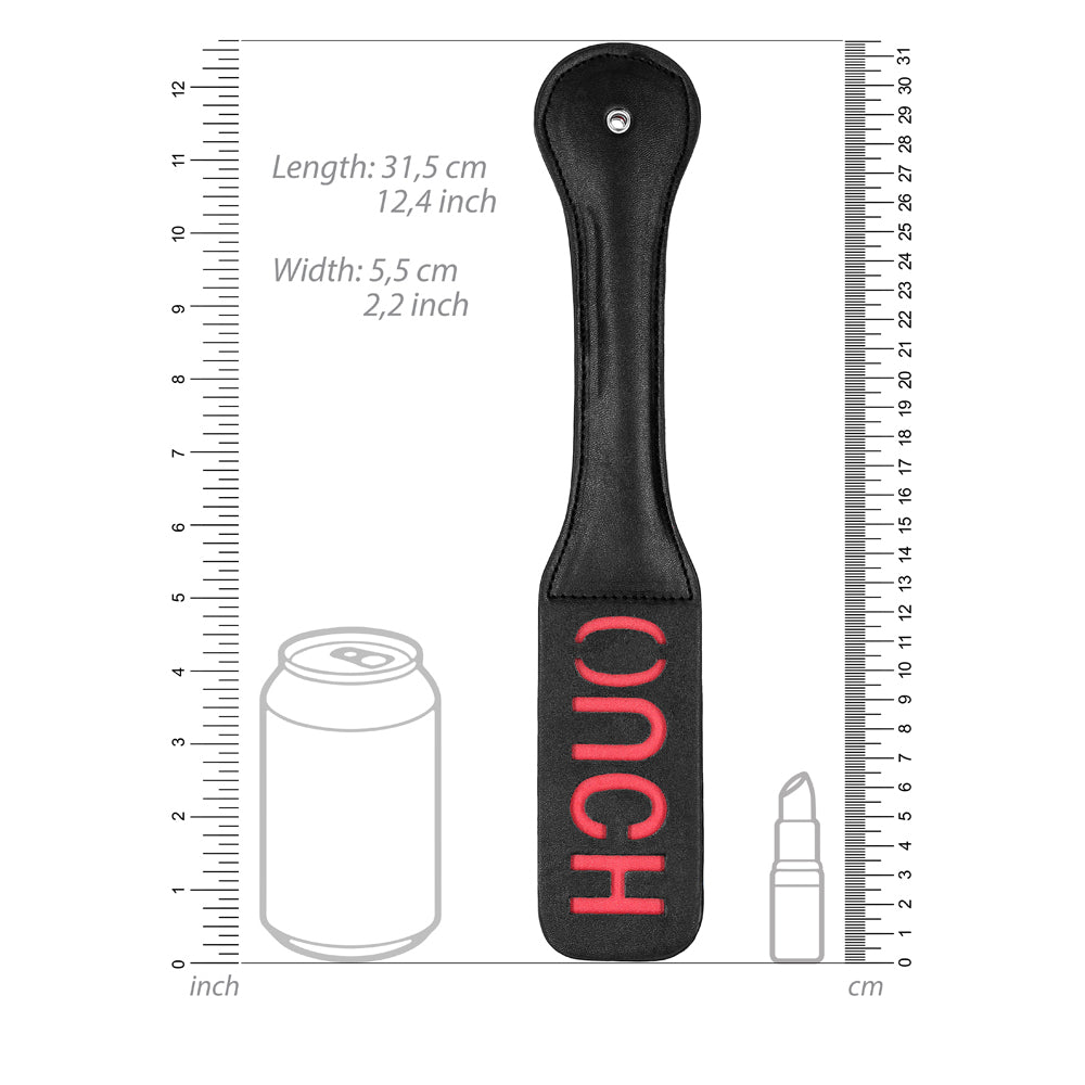 Ouch! Black & White Bonded Leather Paddle Ouch Black