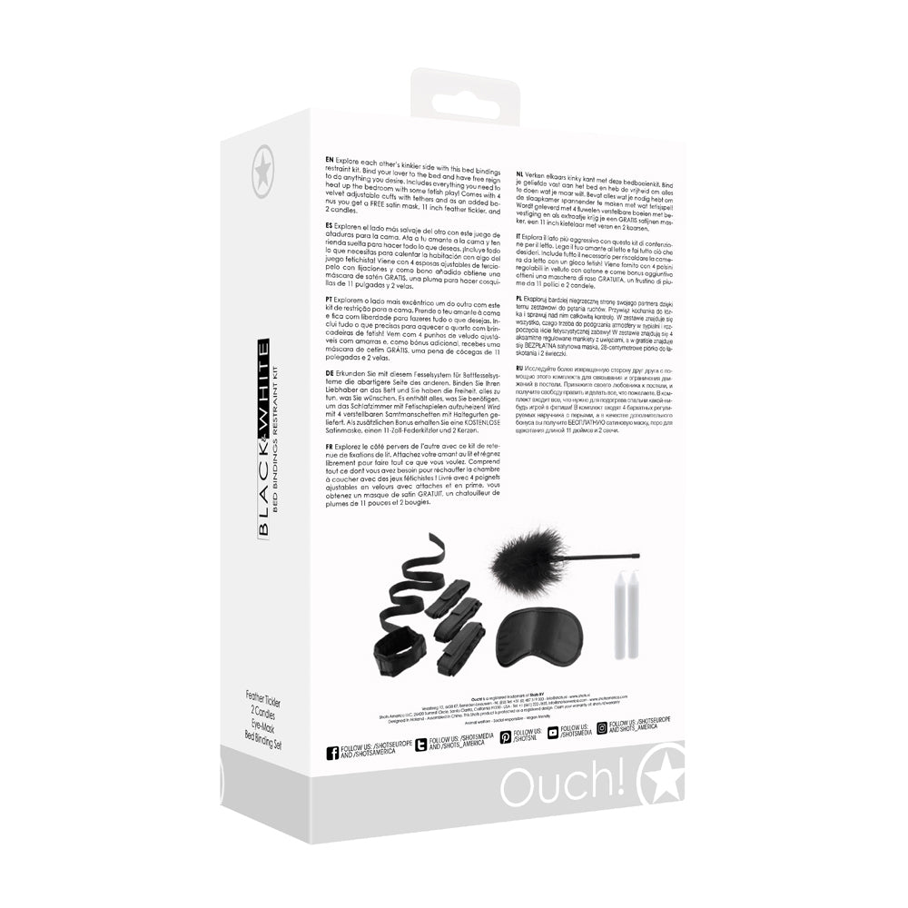 Ouch! Black & White Bed Bindings Restraint Kit Black