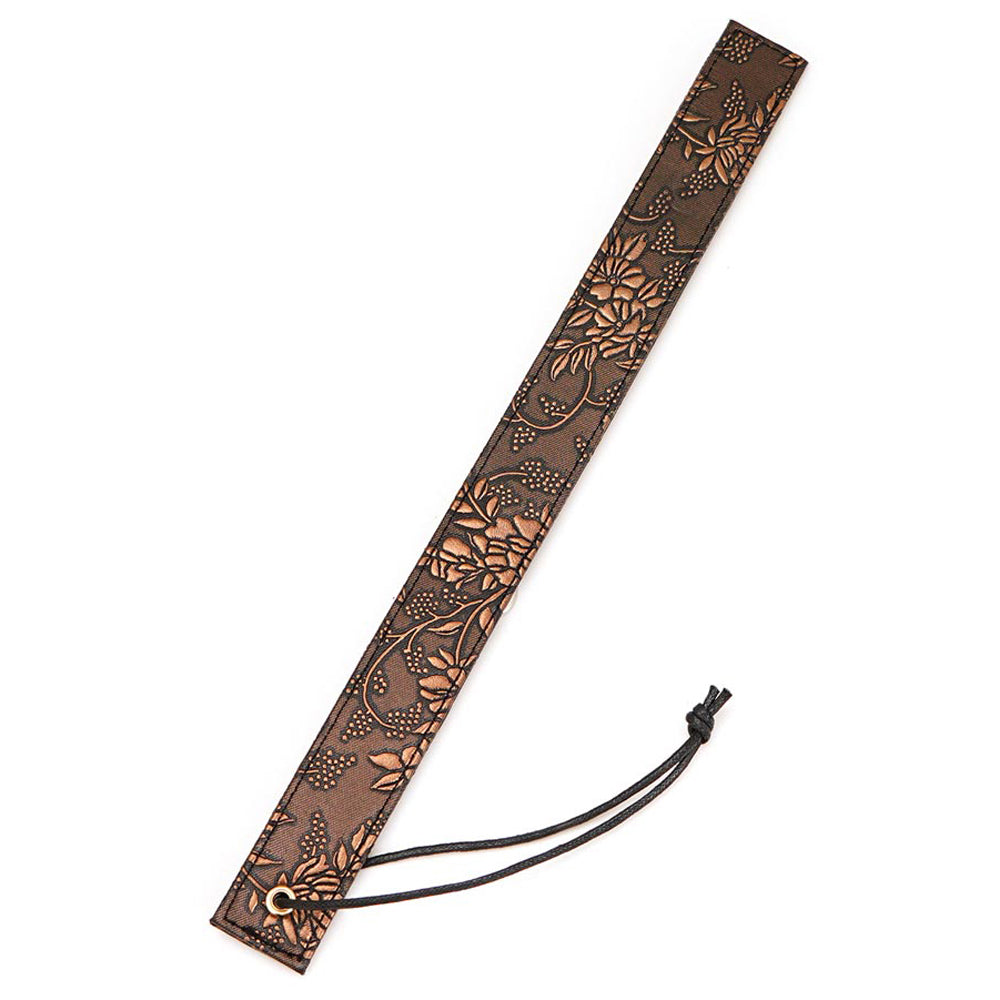 Spartacus  Paddle Brown Pu Floral Print With Gems