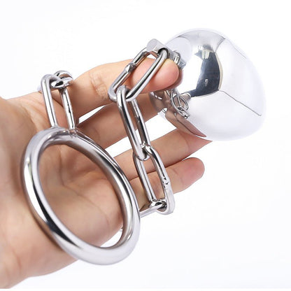 Oxy Anal Plug With Cock Ring Stainless Steel