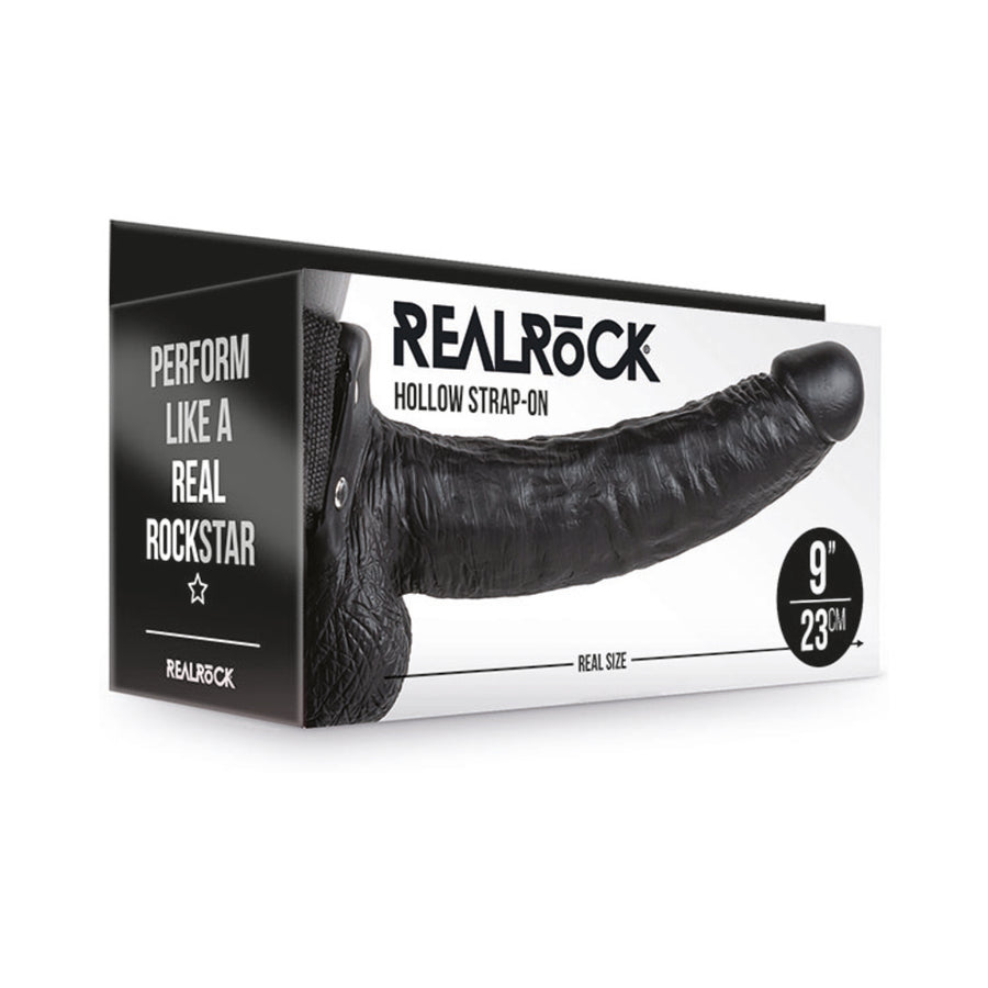 Realrock Hollow Strap-on With Balls 9 In. Chocolate