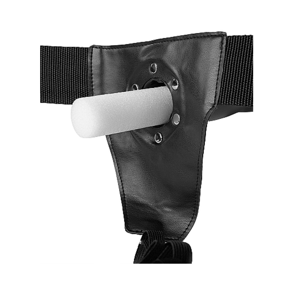 Ouch! Twisted Hollow Strap-On 8 In. Gunmetal Gray
