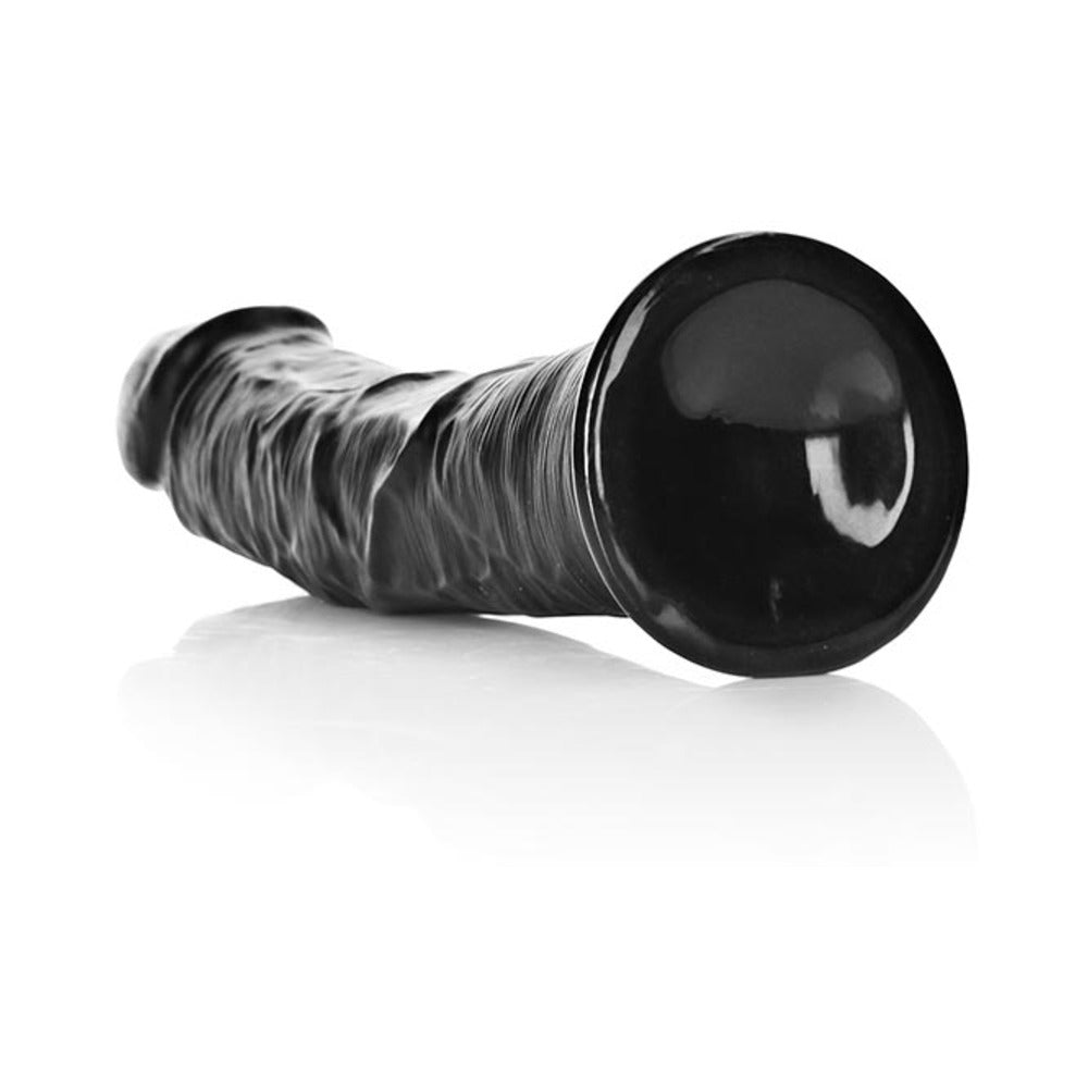 Realrock Curved Realistic Dildo With Suction Cup 10 In. Dark
