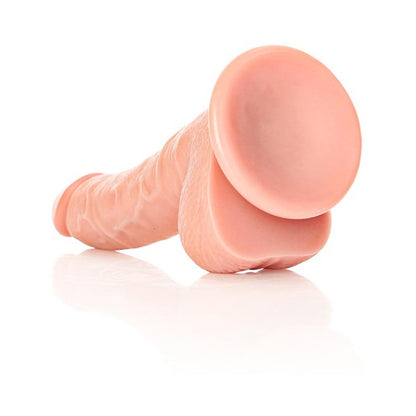 Realrock Curved Realistic Dildo With Balls And Suction Cup 7 In. Light