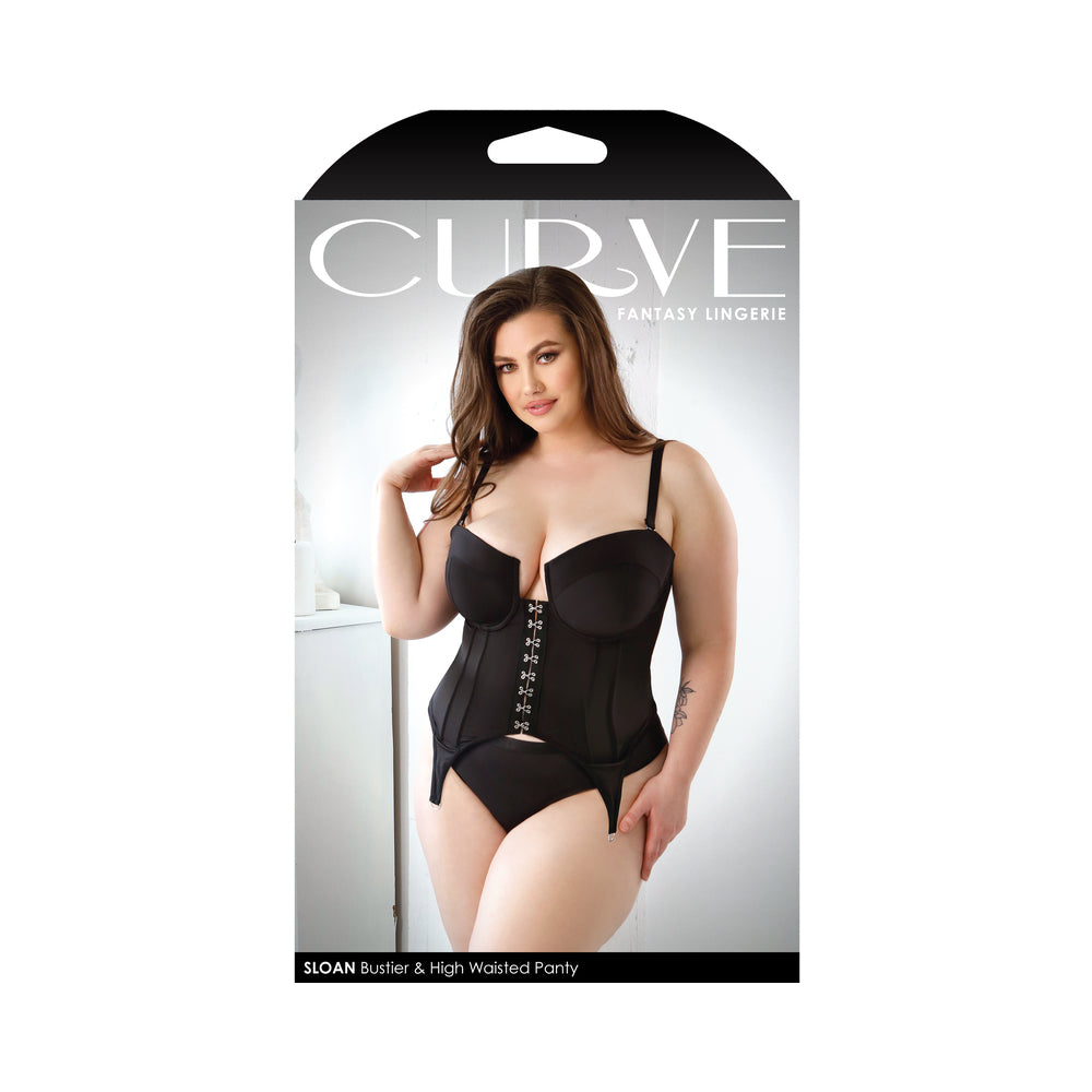 Fantasy Lingerie Curve Sloan Cropped Bustier With Molded Cups & High-Waisted Panty