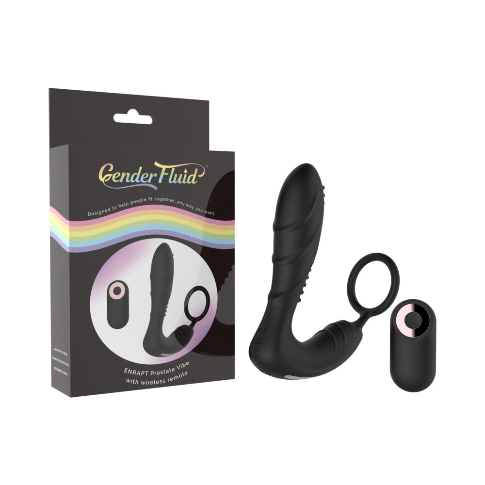 Gender Fluid Enrapt Prostate Vibe With Remote Silicone Black