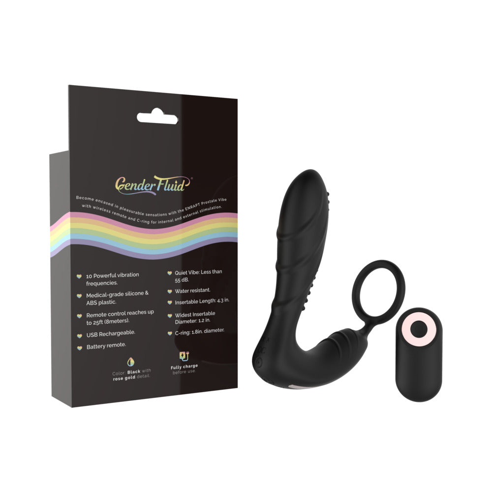 Gender Fluid Enrapt Prostate Vibe With Remote Silicone Black