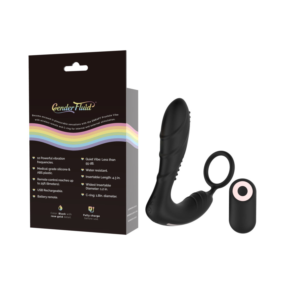 Gender Fluid Enrapt Prostate Vibe With Remote Silicone Black