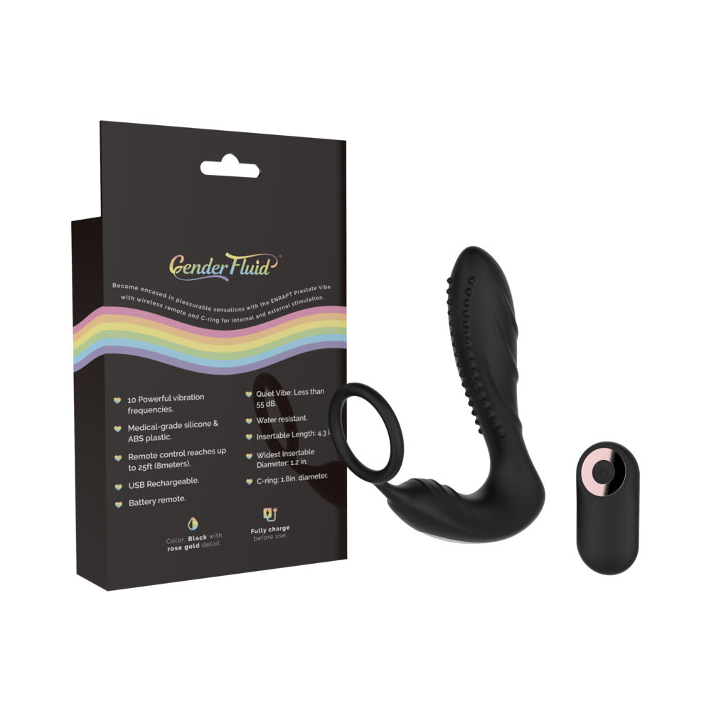 Gender Fluid Enrapt Prostate Vibe With Remote Silicone Black