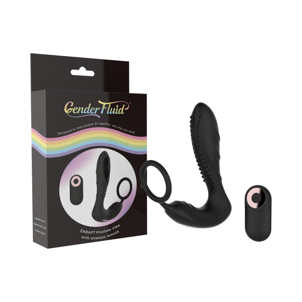 Gender Fluid Enrapt Prostate Vibe With Remote Silicone Black