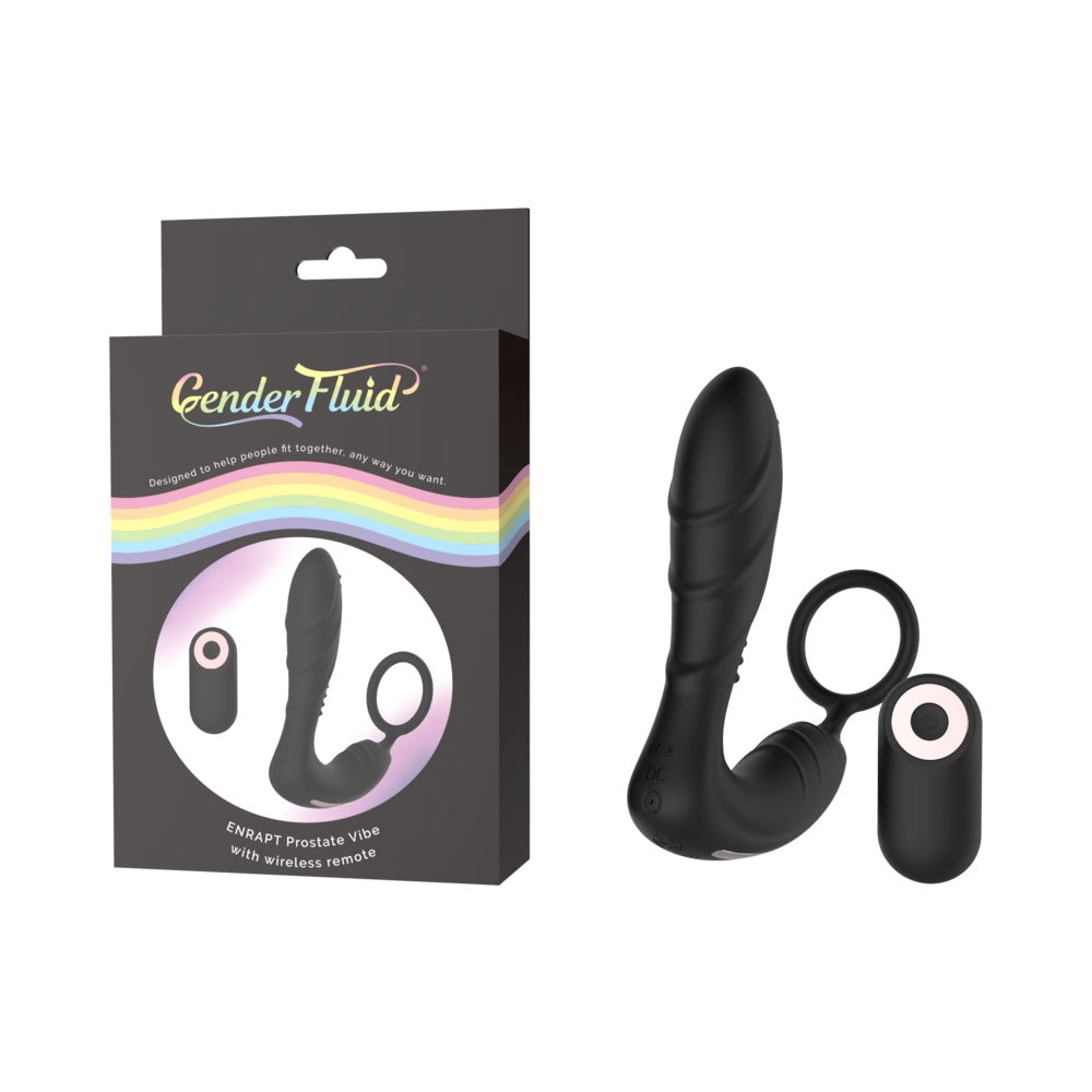 Gender Fluid Enrapt Prostate Vibe With Remote Silicone Black