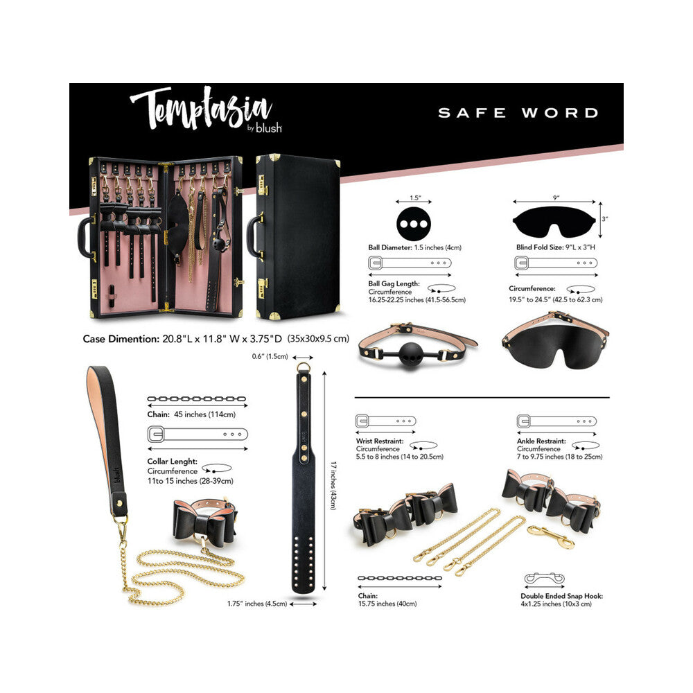 Blush Temptasia Safe Word Bondage Kit W/Suitcase - Black