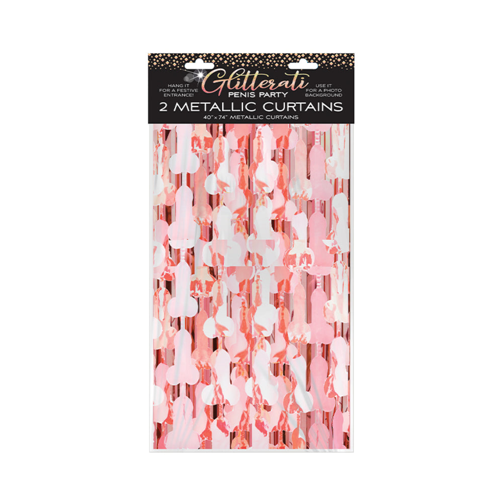 Glitterati Penis Foil Curtain 2-Piece Set