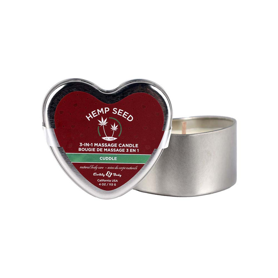 Earthly Body 2023 Valentine 3 in 1 Massage Heart Candle - 4 oz Cuddle