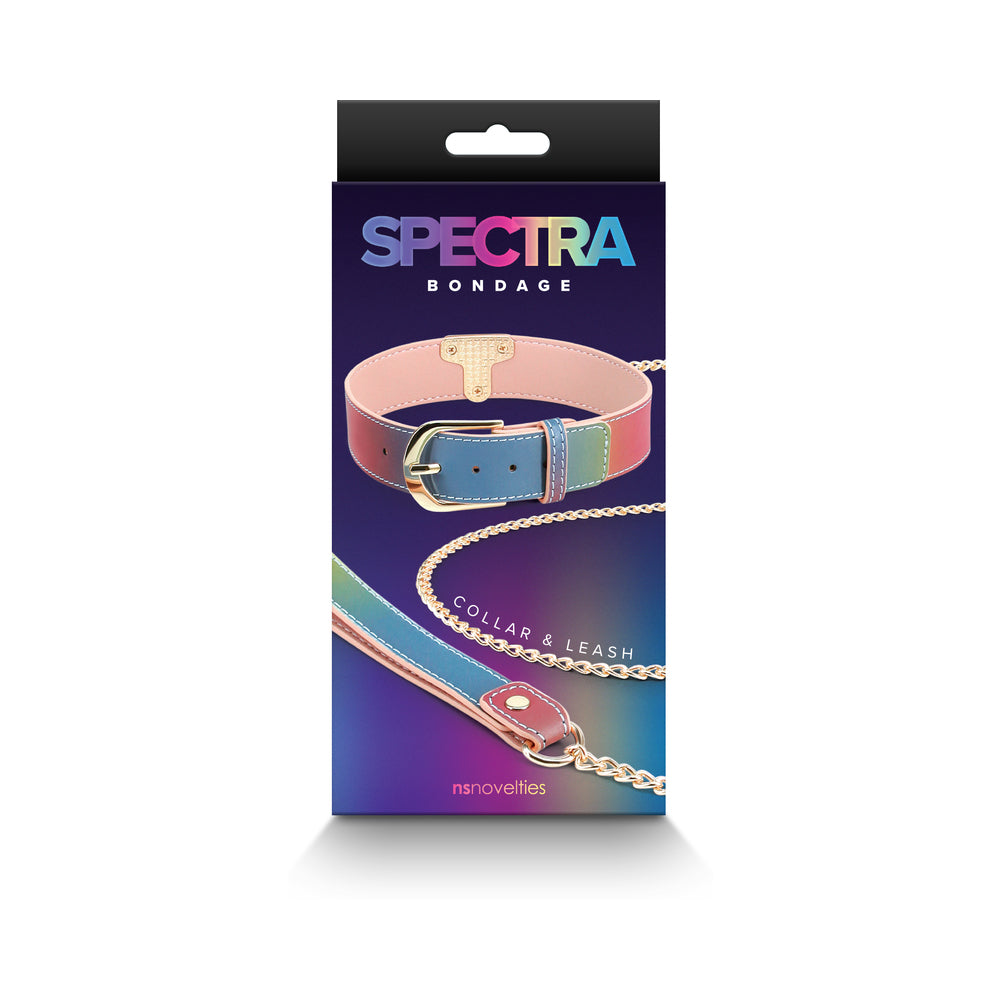 Spectra Bondage Collar&Leash Rainbow