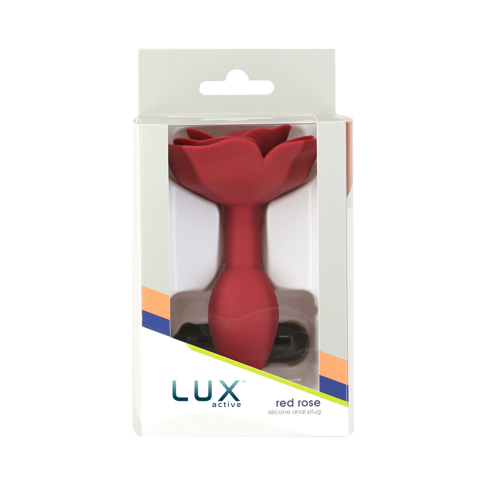 Lux Active Rose Silicone Butt Plug Red