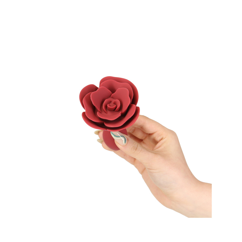 Lux Active Rose Silicone Butt Plug Red