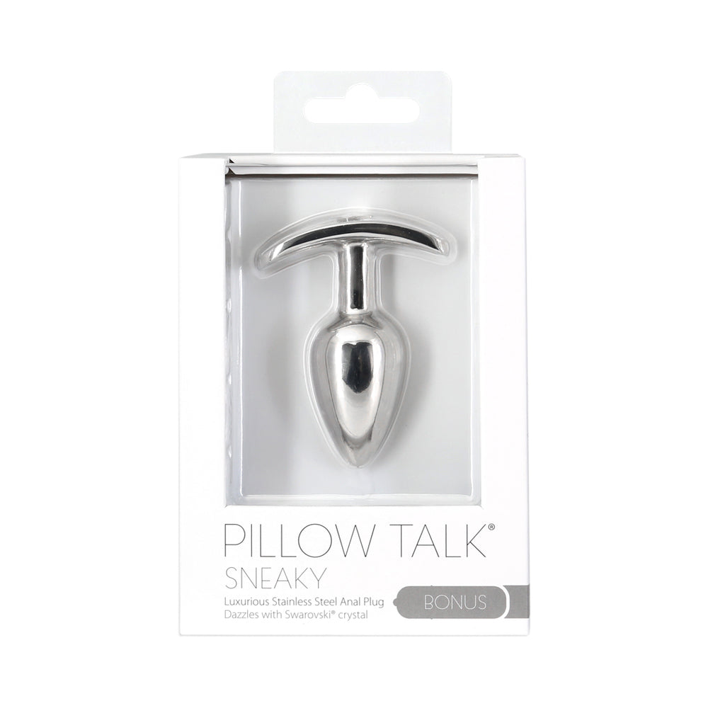 Pillow Talk Sneaky Stainless Steel Butt Plug With Swarovski Crystal