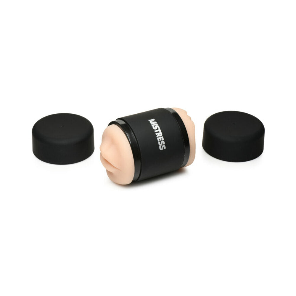 Curve Novelties Mistress Mini Double Stroker Mouth & Pussy - Light