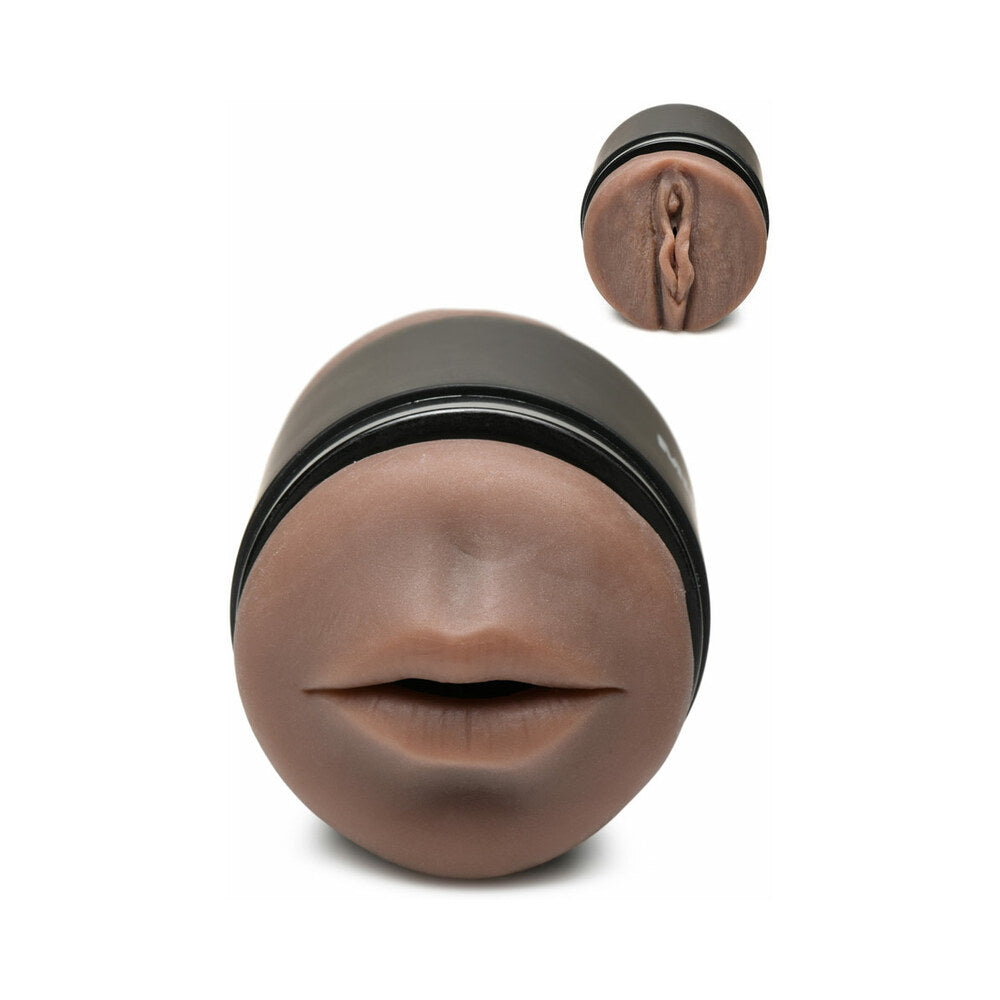 Curve Novelties Mistress Mini Double Stroker Mouth & Pussy - Dark