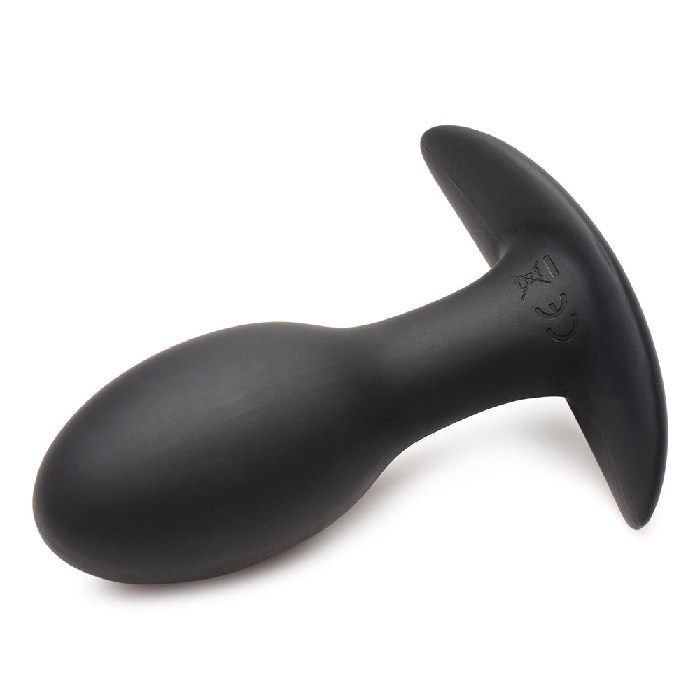 Curve Novelties Rooster Rumbler Vibrating Silicone Anal Plug Medium - Black