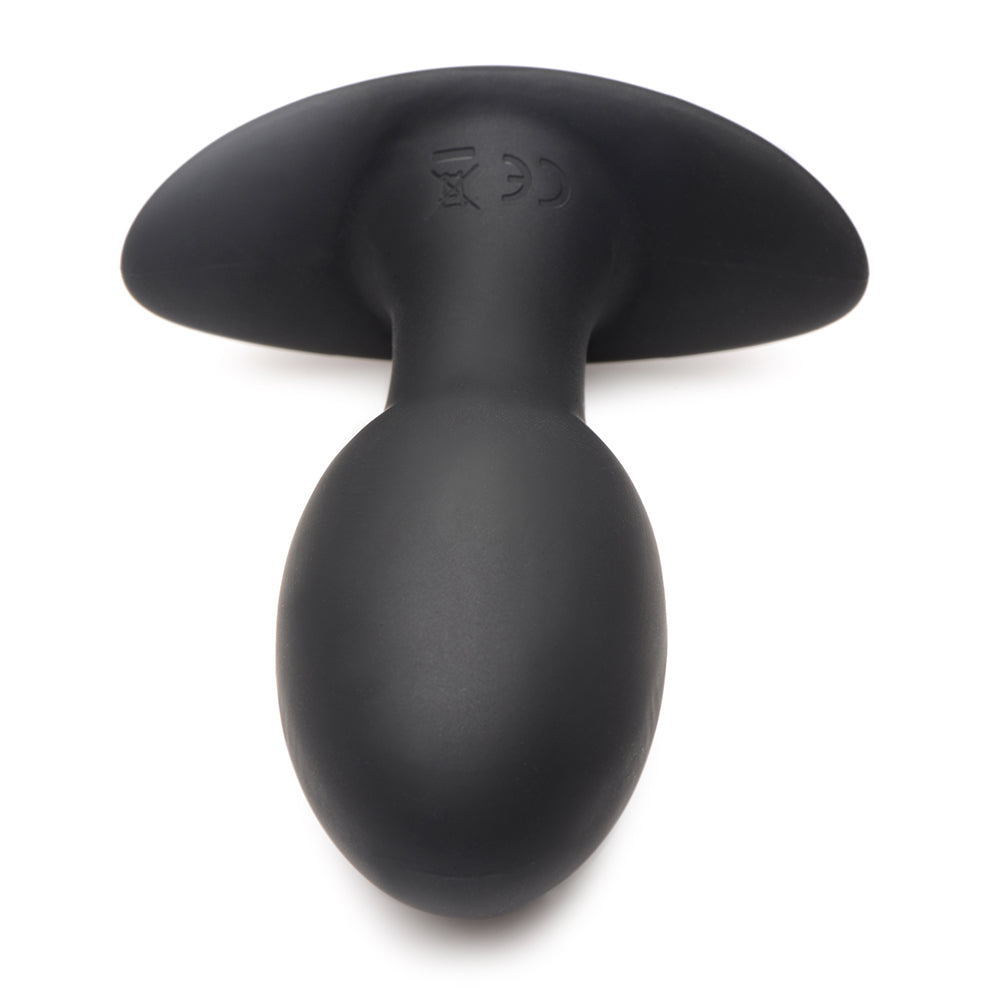 Curve Novelties Rooster Rumbler Vibrating Silicone Anal Plug Medium - Black