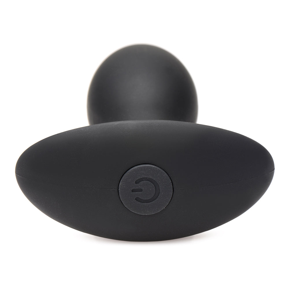 Curve Novelties Rooster Rumbler Vibrating Silicone Anal Plug Medium - Black