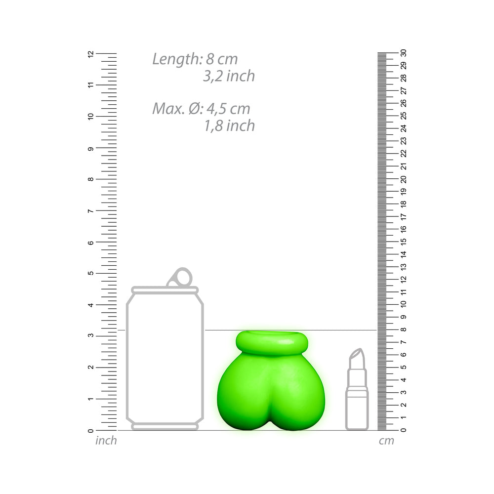 Ouch! Glow Ball Sack - Glow In The Dark - Green