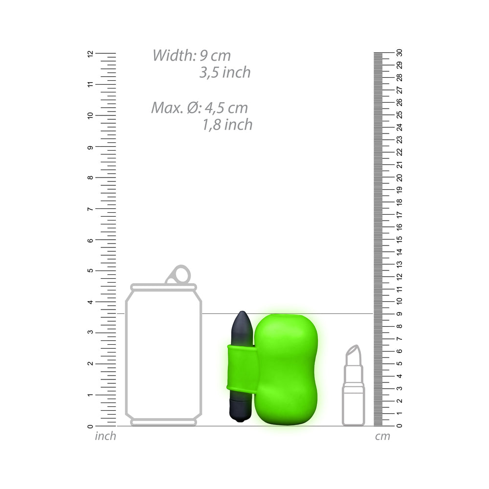 Ouch! Glow Vibrating Masturbator - Glow In The Dark - Green