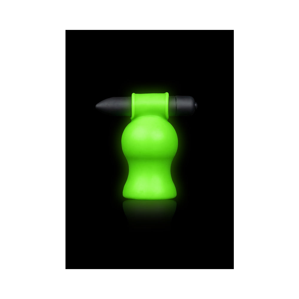 Ouch! Glow Vibrating Head Masturbator - Glow In The Dark - Green