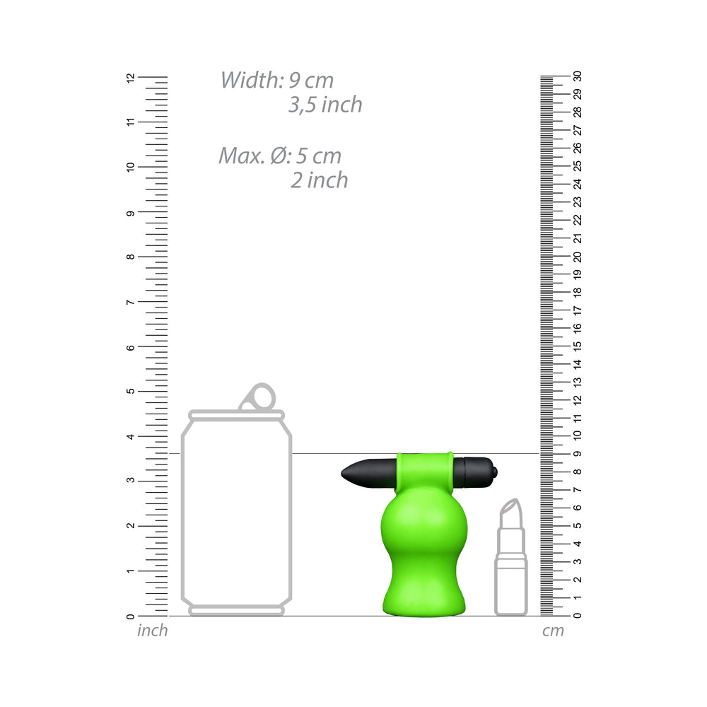 Ouch! Glow Vibrating Head Masturbator - Glow In The Dark - Green