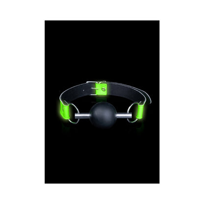 Ouch! Glow Solid Ball Gag - Glow In The Dark - Green