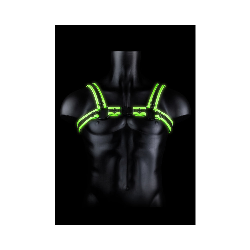 Bonded Leather Buckle Harness - Small/medium -  Glow in the Dark