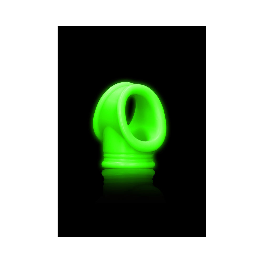 Ouch! Glow Cock Ring & Ball Strap - Glow In The Dark - Green
