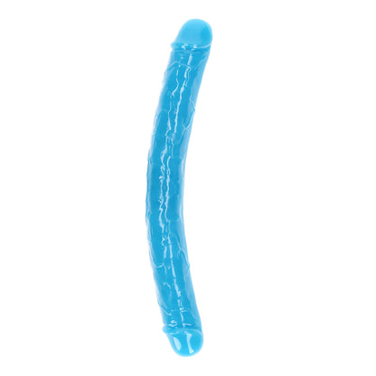 Realrock Glow In The Dark Double Dong 15 In. Dual-ended Dildo Neon Blue