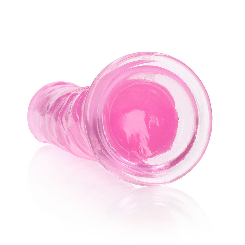 Realrock Crystal Clear Straight 10 In. Dildo Without Balls Pink