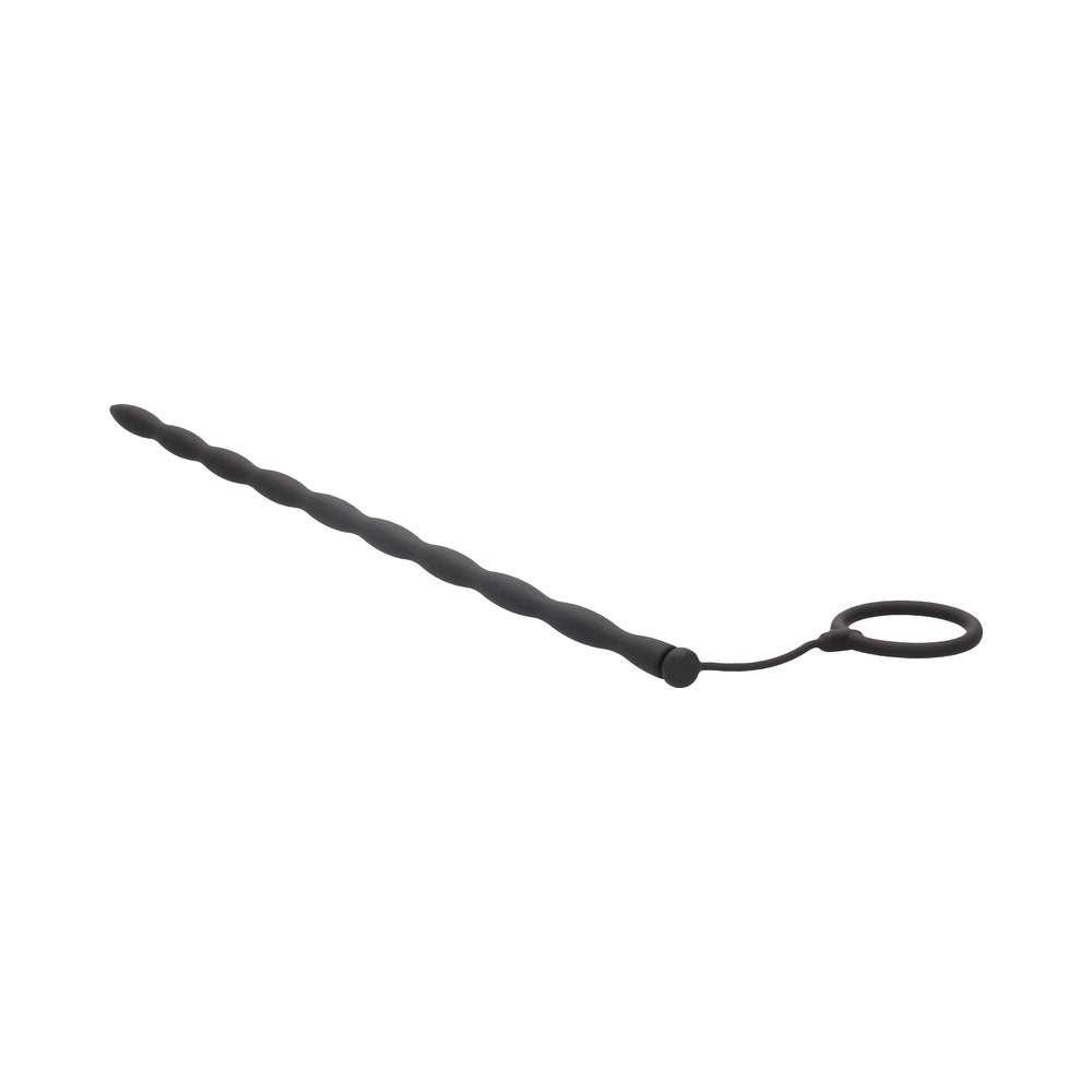 Silicone Plug & Cock Ring Set - Urethral Sounding - Black