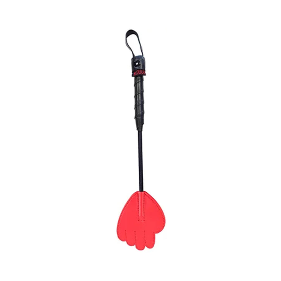 Rouge Mini Leather Hand Riding Crop Red