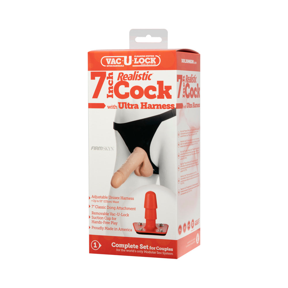 Vac-U-Lock 7" Realistic Dildo With Ultra Harness