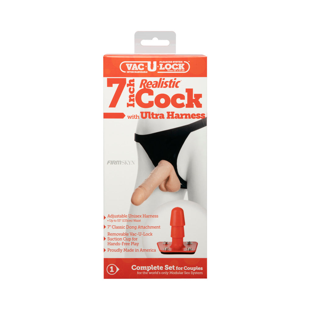 Vac-U-Lock 7" Realistic Dildo With Ultra Harness