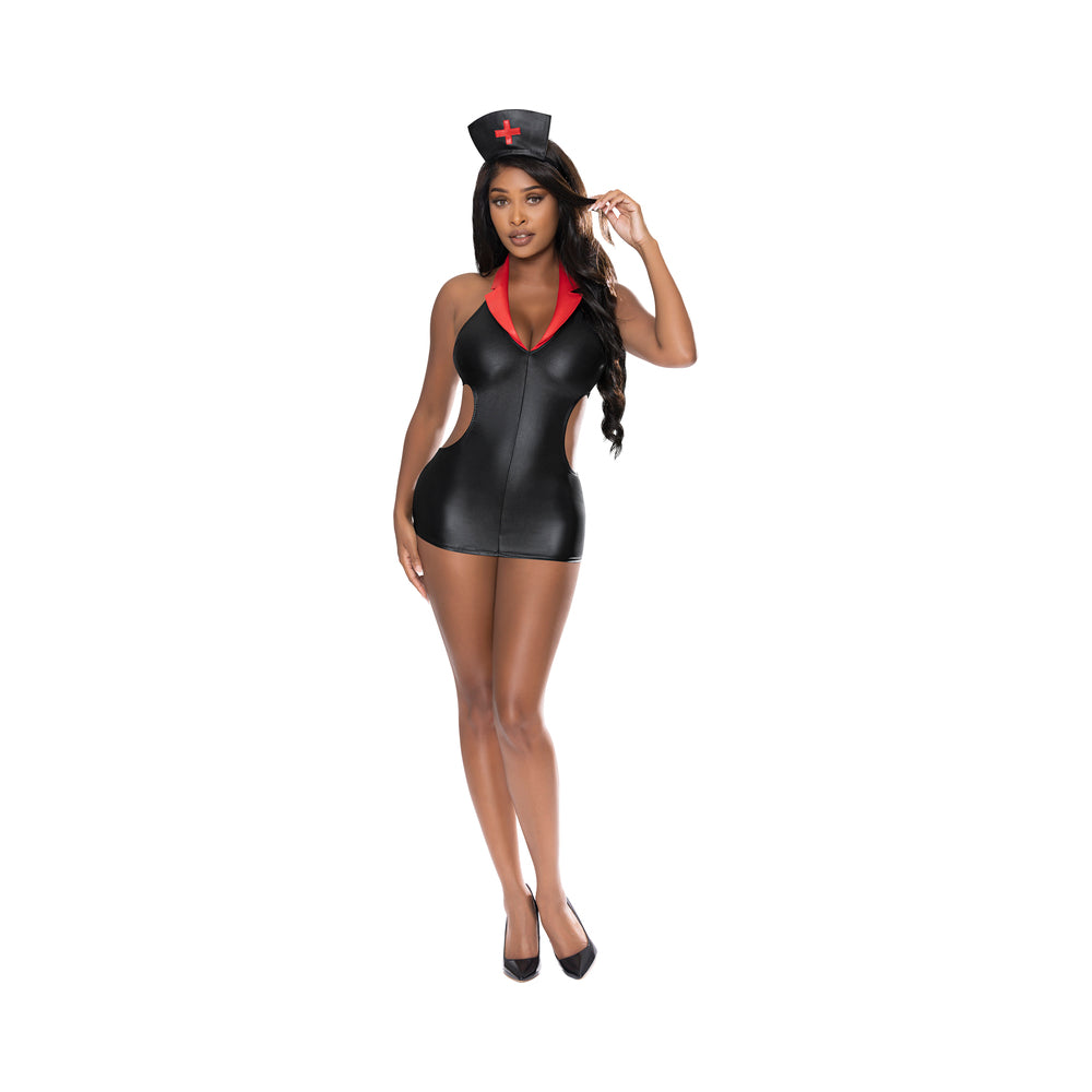 Magic Silk Dress Up Night Nurse Costume Black L/Xl