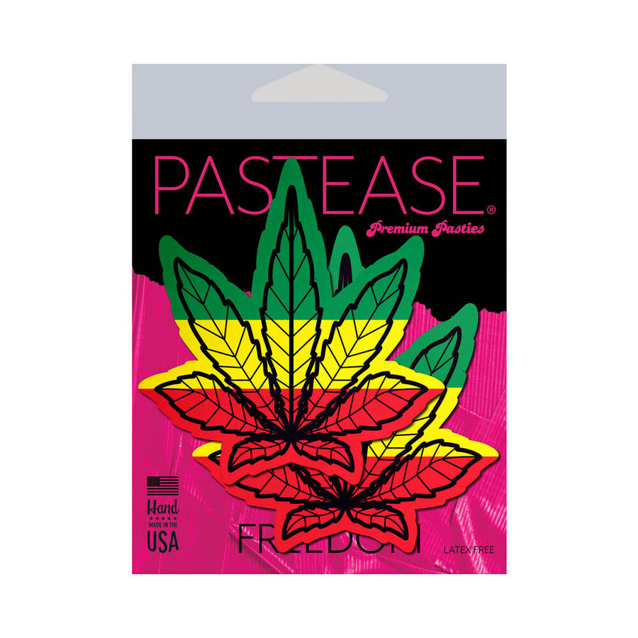 Pastease Marijuana Leaf Rasta Weed Pasties O/S