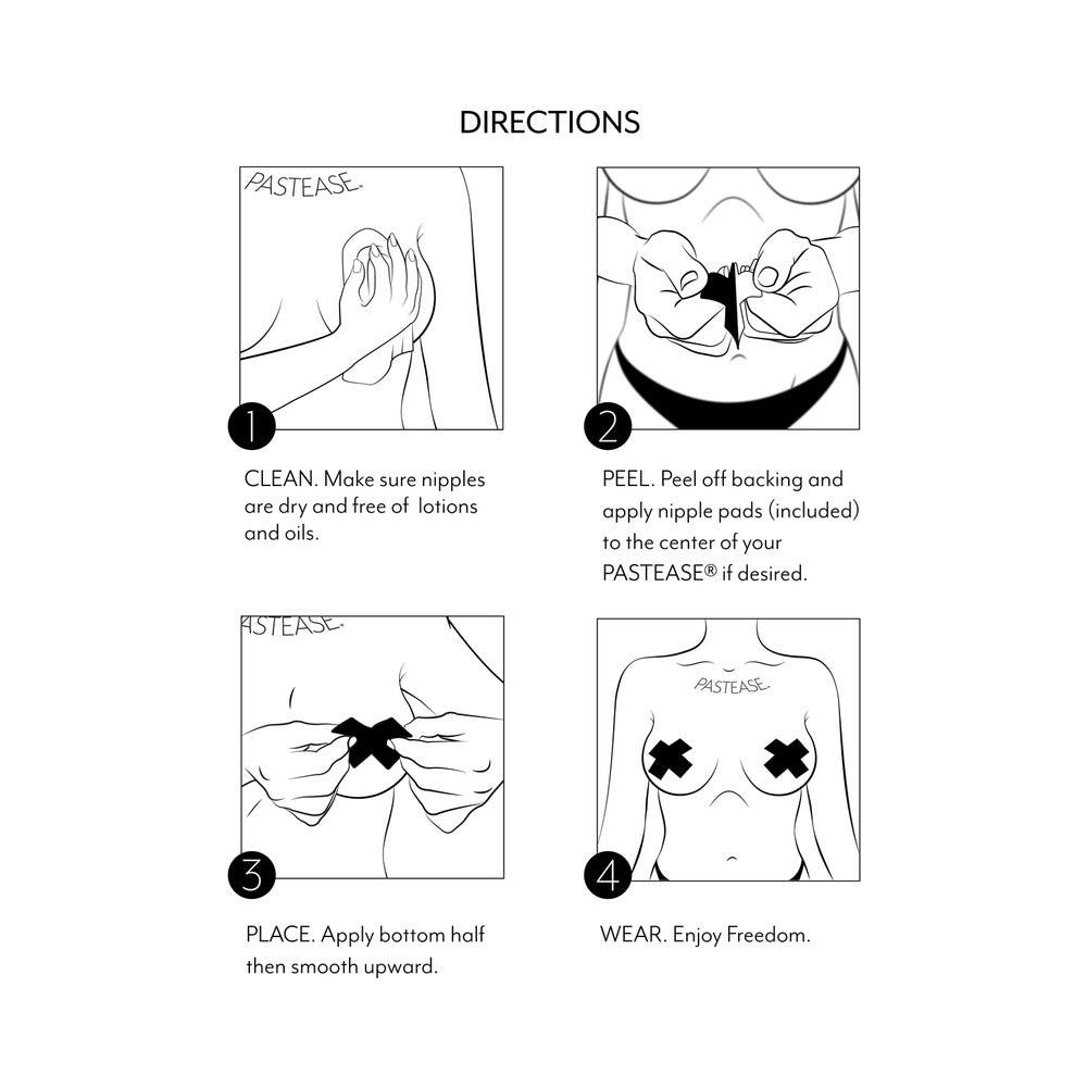 Pastease Glitter Peek A Boob Hearts Pasties Red