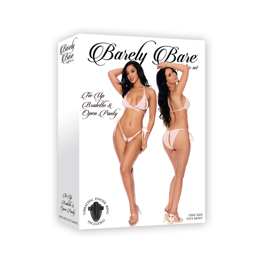 Barely B Tie Up Bralette/Open Panty Peach
