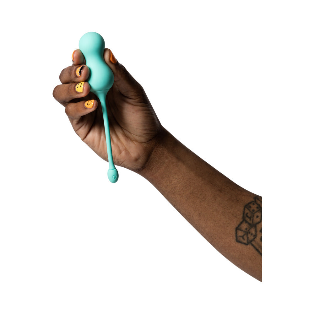 Romp Cello Rechargeable Remote-Controlled Silicone G-Spot Egg Vibrator Light Teal