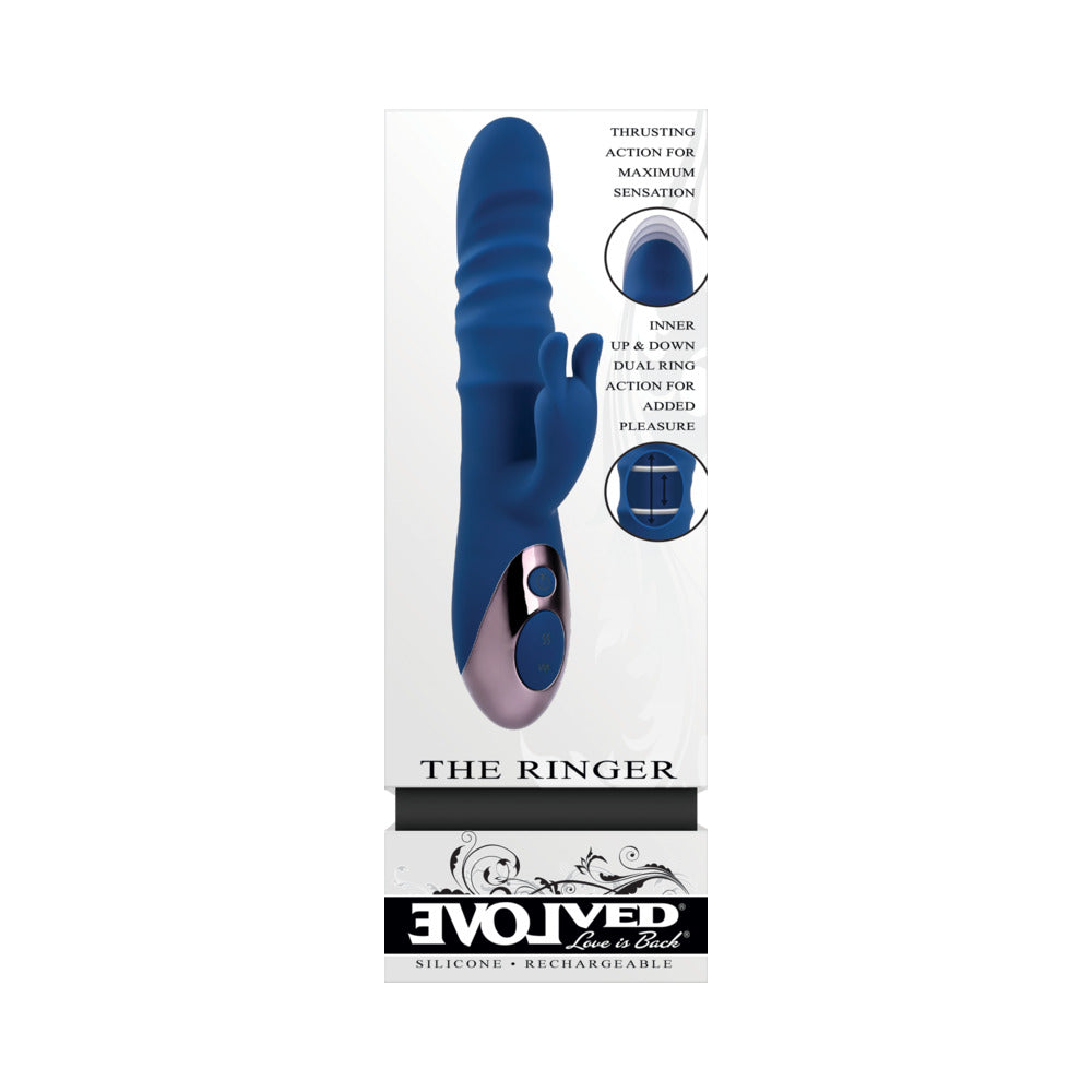 Evolved The Ringer Rechargeable Thrusting Rabbit - Blue