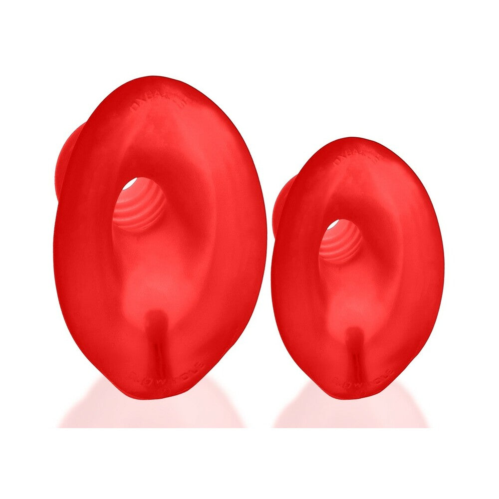 Oxballs Glowhole-1 Hollow Buttplug With Led Insert Small Red Morph